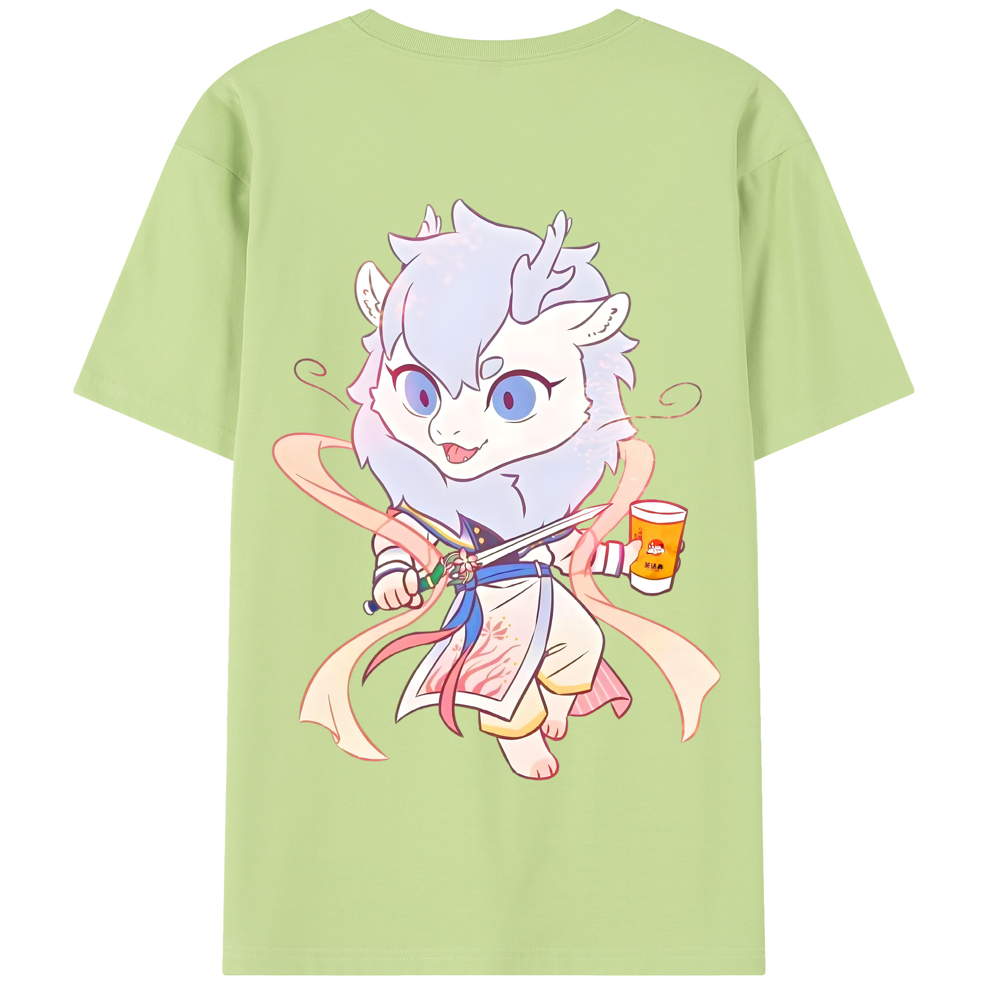 （画像用） Ne Zha 2 ナタ 魔童の大暴れ 綿100％半袖Tシャツ（背面プリント）